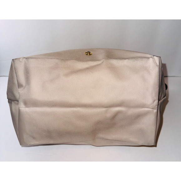 Auth LONGCHAMP Le Preage Original - Cream Dark Brown Nylon Leather Handbag - Picture 5 of 14